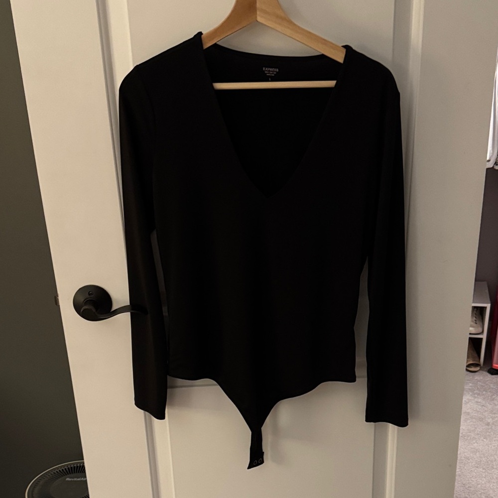 Express Black V-Neck Bodysuit